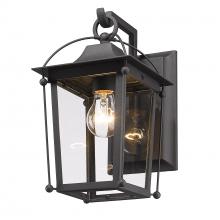 Golden Canada 4305-OWM NB-CLR - Brigham Outdoor Medium Wall Sconce in Natural Black with Clear Glass Shade