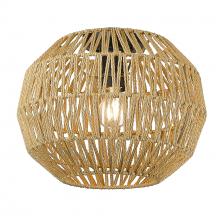 Golden Canada 6933-FM BLK-NR - Florence Flush Mount in Matte Black and Natural Raphia Rope Shade