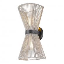 Golden Canada 6938-2W BLK-BR - 2 Light Wall Sconce