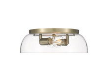 Golden Canada 3602-14 AB-CLR - Duncan 14" Flush Mount in Aged Brass with Clear Glass