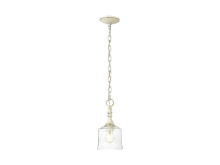 Golden Canada 0806-M1L ABI-HWG - Keating Mini Pendant in Antique Black Iron with Hammered Water Glass Shade