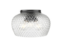 Golden Canada 1088-3FM BLK-CLR - Adeline 3 Light Flush Mount in Matte Black with Clear Glass Shade