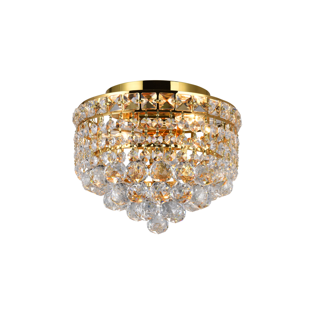 Luminous 2 Light Flush Mount With Gold Finish