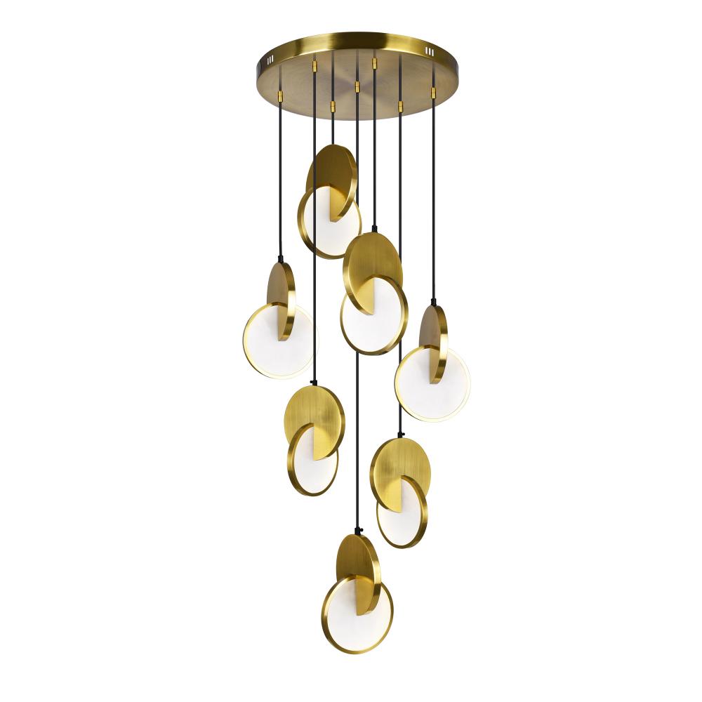 Tranche LED Pendant With Brushed Brass Finish