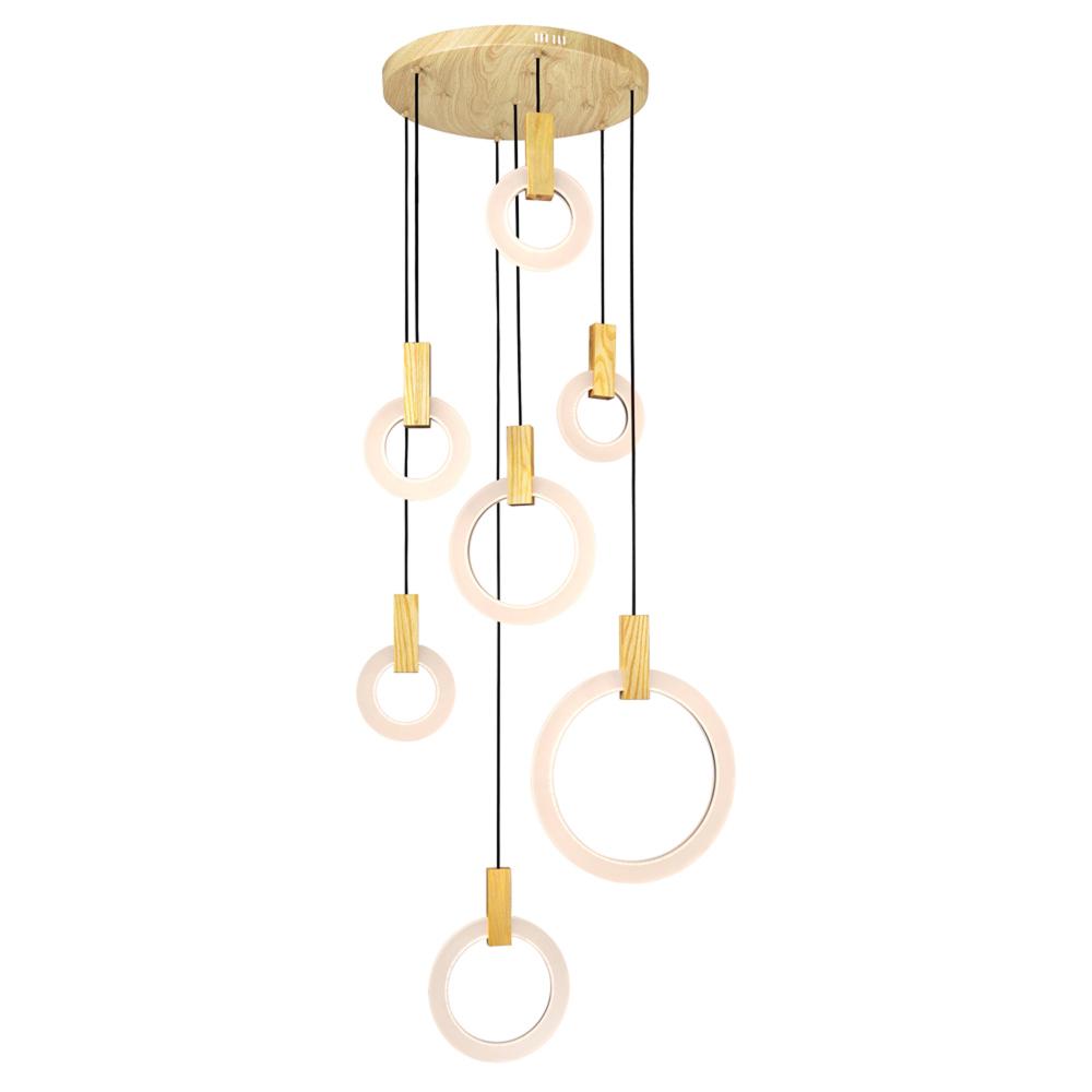 Anello LED Pendant With White Oak Finish