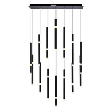 CWI Lighting 1262P32-14-101 - Flute 14 Light LED Chandelier With Black Finish