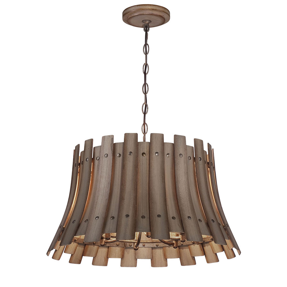 Panello, 6Lt Chandelier, Wood