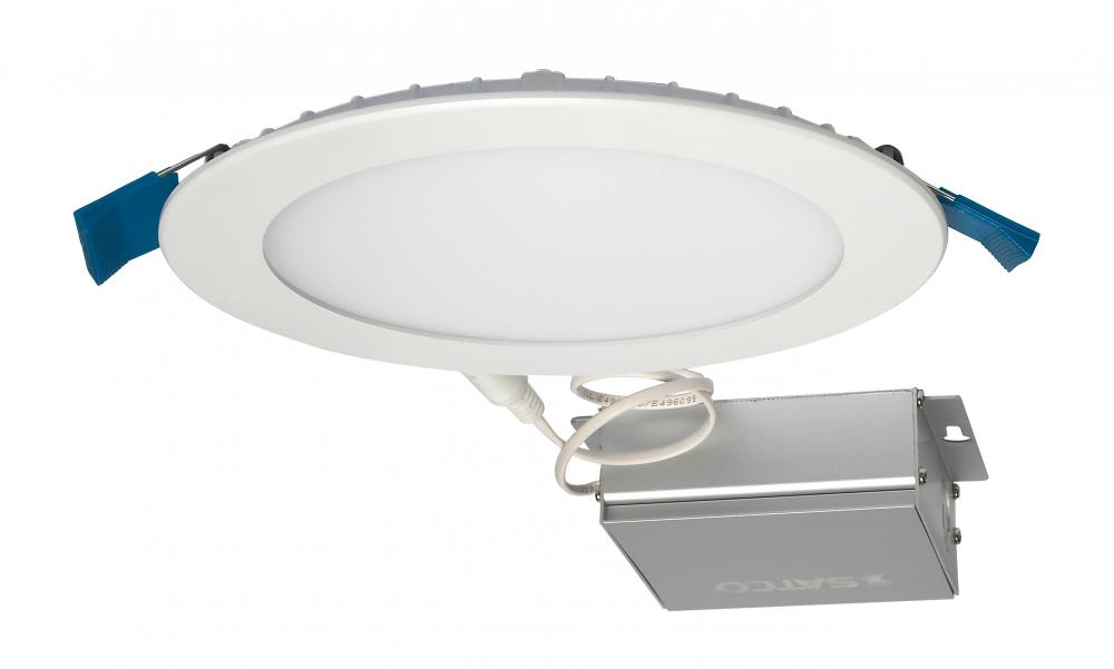 12 watt LED Direct Wire Downlight; Edge-lit; 6 inch; 4000K; 120 volt; Dimmable; Round; Remote Driver