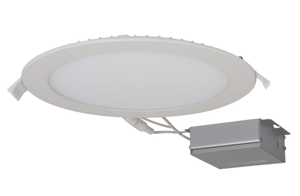 24 watt LED Direct Wire Downlight; Edge-lit; 8 inch; 4000K; 120 volt; Dimmable; Round; Remote Driver
