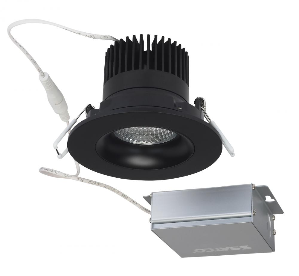 12 watt LED Direct Wire Downlight; Gimbaled; 3.5 inch; 3000K; 120 volt; Dimmable; Round; Remote