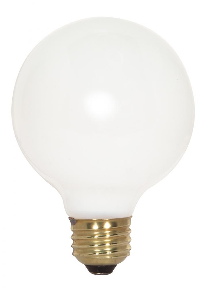 100 Watt G25 Incandescent; Gloss White; 3000 Average rated hours; 1250 Lumens; Medium base; 120 Volt