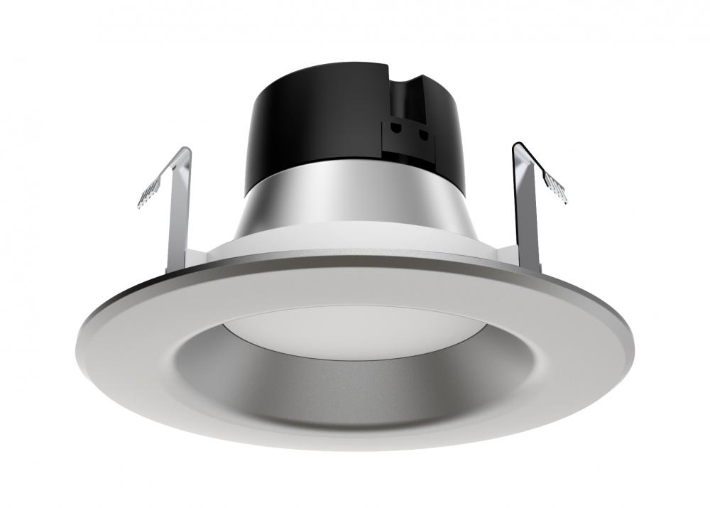 8.5 watt LED Downlight Retrofit; 4"; 3000K; 120 volts; Dimmable; Brushed Nickel Finish