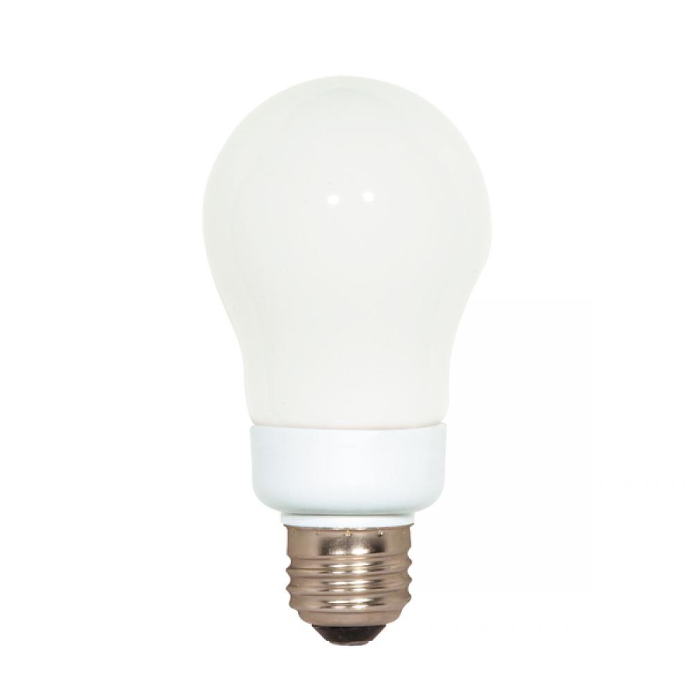 9 Watt; A19 Compact Fluorescent; 2700K; 82 CRI; Medium base; 120 Volt
