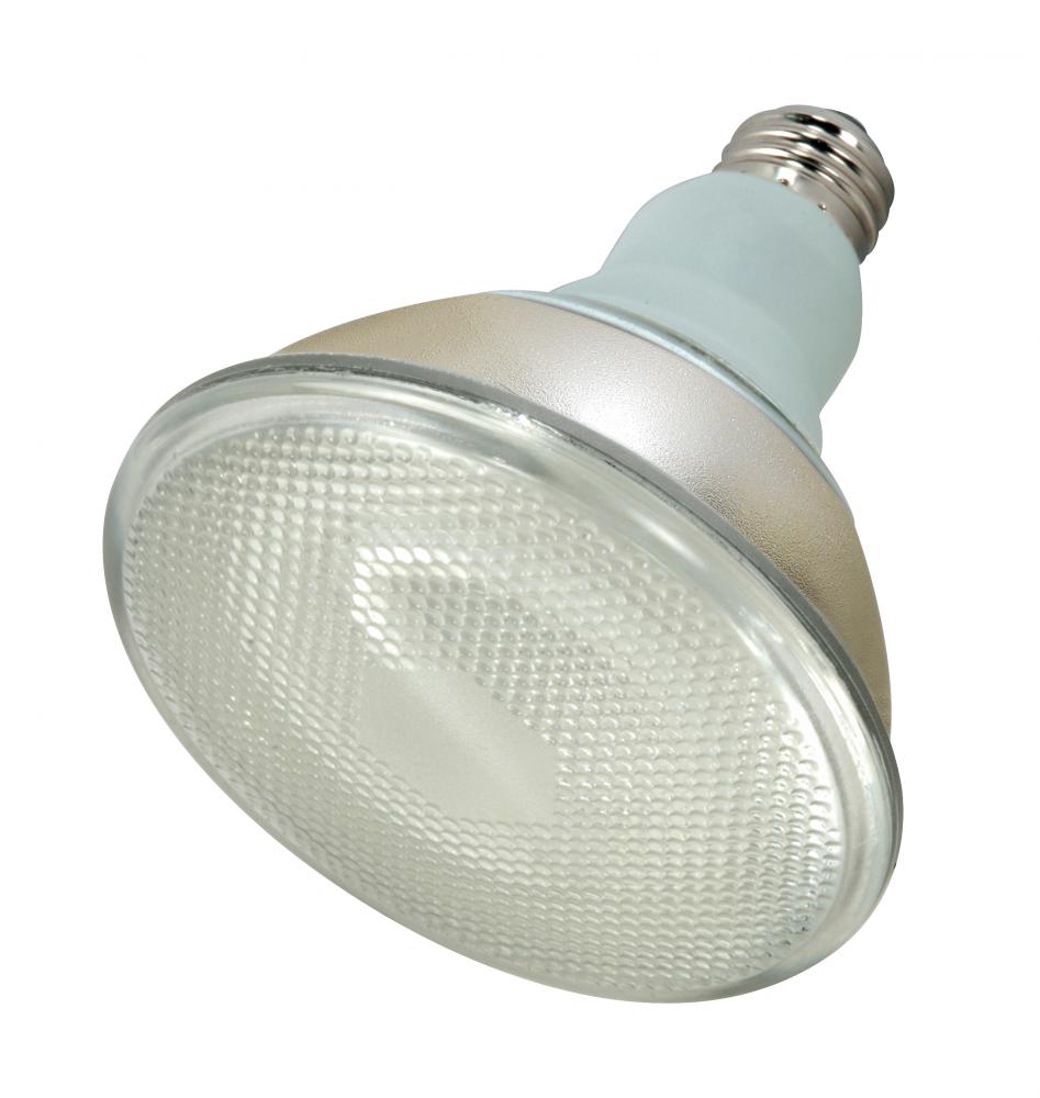 23 Watt; PAR38 Compact Fluorescent; 2700K; 82 CRI; Medium base; 120 Volt; 2-pack
