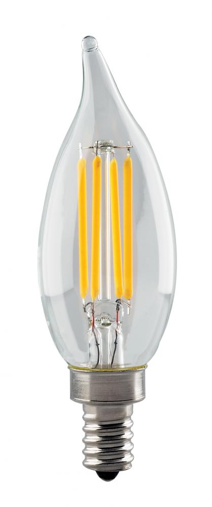 4.5 Watt CA11 LED; Clear; Candelabra base; 2700K; 350 Lumens; 120 Volt
