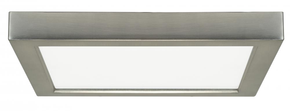 18.5 watt; 9" Flush Mount LED Fixture; 2700K; Square Shape; Brushed Nickel Finish; 120 volts