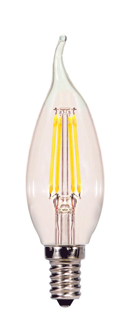 3.5 Watt CA11 LED; Clear; Candelabra base; 3000K; 350 Lumens; 120 Volt