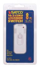 Satco Products Inc. 93/5011 - Slide Table Top Lamp Dimmer; 300W-120V Rating; 8 Foot SPT-2 White Wire; White Finish