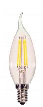 Satco Products Inc. S9891 - 3.5 Watt CA11 LED; Clear; Candelabra base; 3000K; 350 Lumens; 120 Volt
