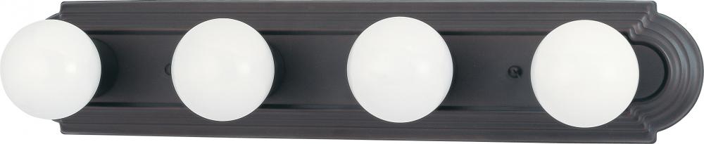 4-Light Racetrack Style Vanity Light Fixture in Mahogany Bronze Finish with (4) 15W GU24 Lamps