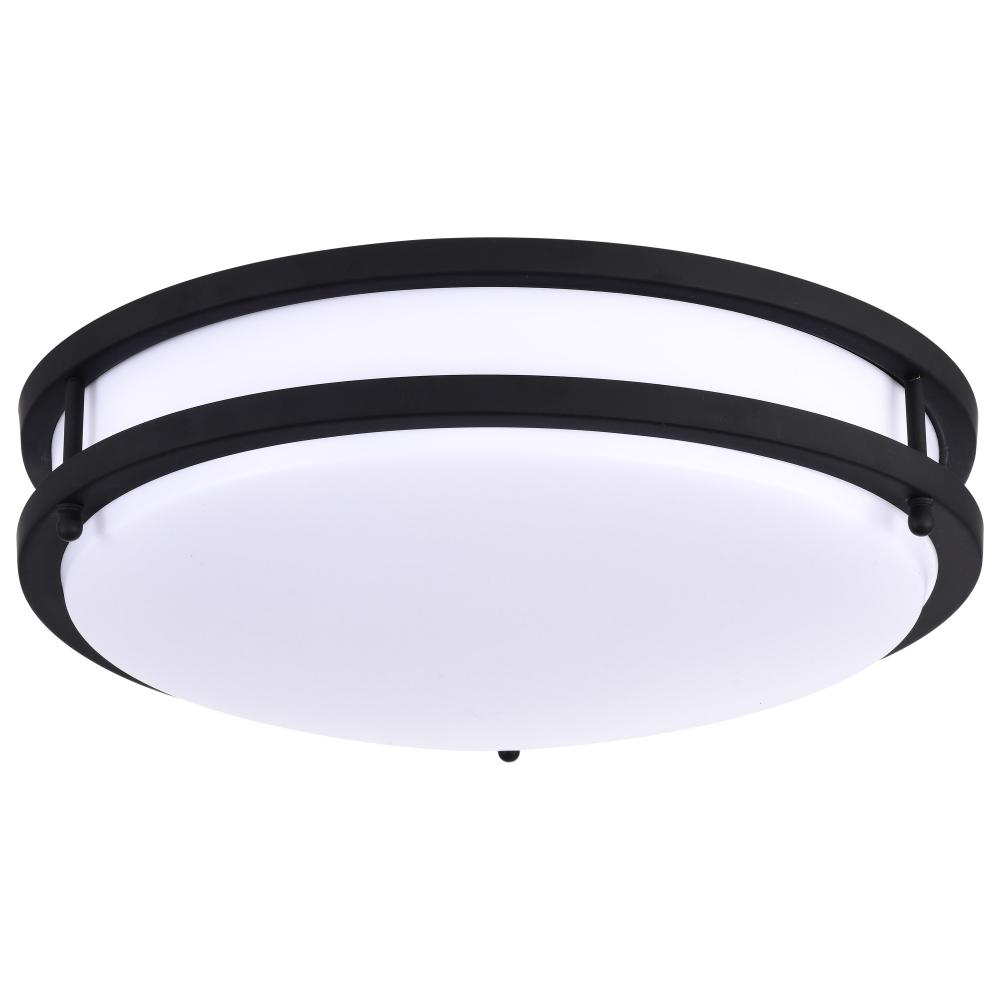 Glamour LED 14 inch; Flush Mount Fixture; Black Finish; CCT Selectable 3K/4K/5K