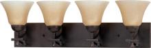 Nuvo 60/1736 - 4-Light Vanity Fixture in Mountain Lodge Finish with Toasted Honey Glass