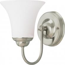 Nuvo 60/1912 - 1-Light Vanity Fixture in Brushed Nickel Finish with White Satin Glass and (1) 13W GU24 Bulb