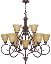 Nuvo 60/2400 - Moulan ES; 12 Light; Chandelier 3 Tier with Champagne Linen Glass; Lamp Included