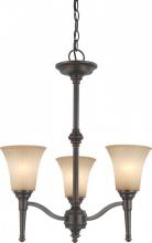 Nuvo 60/4245 - 3-Light Small Chandelier in Georgetown Bronze Finish with Sienna Glass