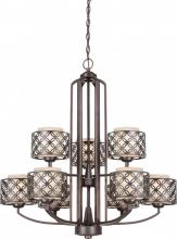 Nuvo 60/4569 - Margaux - 9 Light Chandelier w/ Chestnut Glass