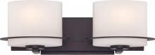 Nuvo 60/5002 - 2-Light Wall Mounted Vanity Light in Venetian Bronze Finish with Etched Opal Glass