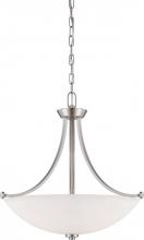 Nuvo 60/5016 - 3-Light Pendant Light Fixture in Brushed Nickel Finish with Frosted Glass