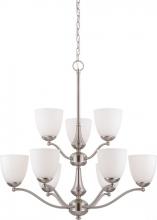 Nuvo 60/5059 - 9-Light Chandelier in Brushed Nickel Finish and Frosted Glass