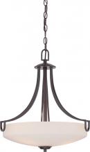 Nuvo 60/5394 - 3-Light Pendant Light Fixture in Georgetown Bronze Finish with Etched Opal Glass