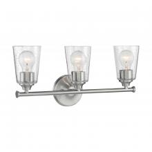 Nuvo 60/7183 - Bransel - 3 Light Vanity with Seeded Glass - Brushed Nickel Finish