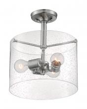 Nuvo 60/7188 - Bransel - 3 Light Semi-Flush with Seeded Glass - Brushed Nickel Finish