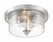 Nuvo 60/7190 - Bransel - 2 Light Flush Mount with Seeded Glass - Brushed Nickel Finish