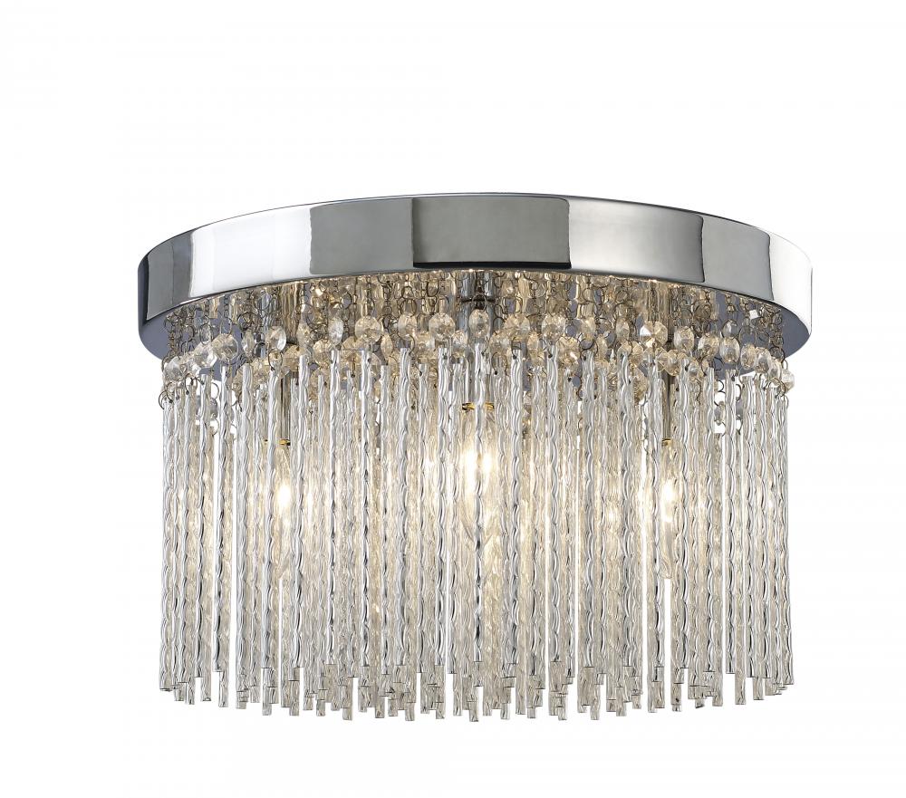 Monaco, IFM454A15CH9 -G-,4 Lt Flush Mount, Aluminium + Crystal, 40W G9, 15 IN W x 8 .75 IN H