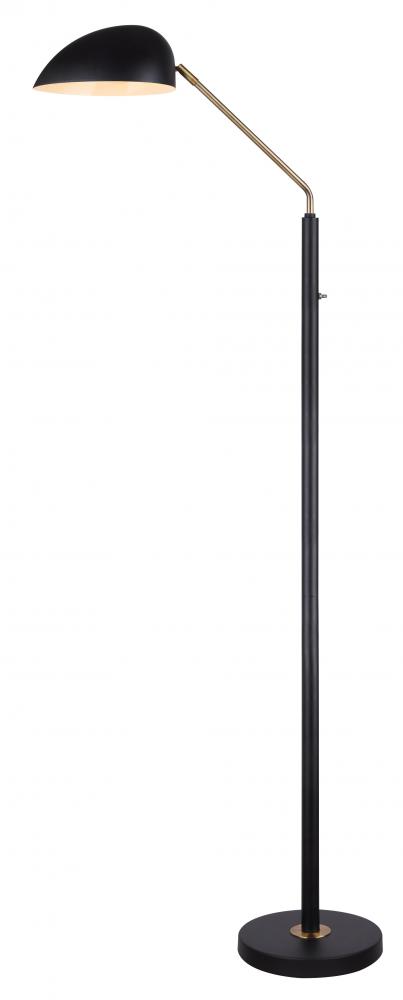 HINTON, IFL1054A67BKG, GD + MBK Color, 1 Lt Floor Lamp, On/Off on Post, 60W Type A