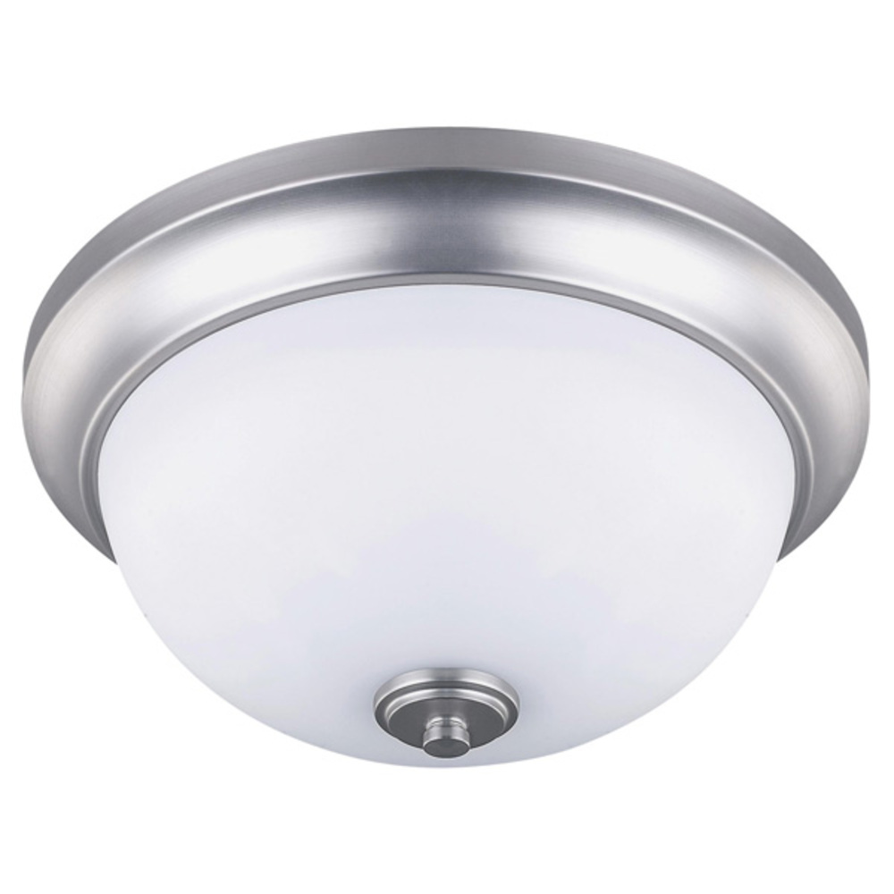 New Yorker, 2 Light Flush Mount, Flat Opal Glass, 60W Type A, 13" W x 6" H