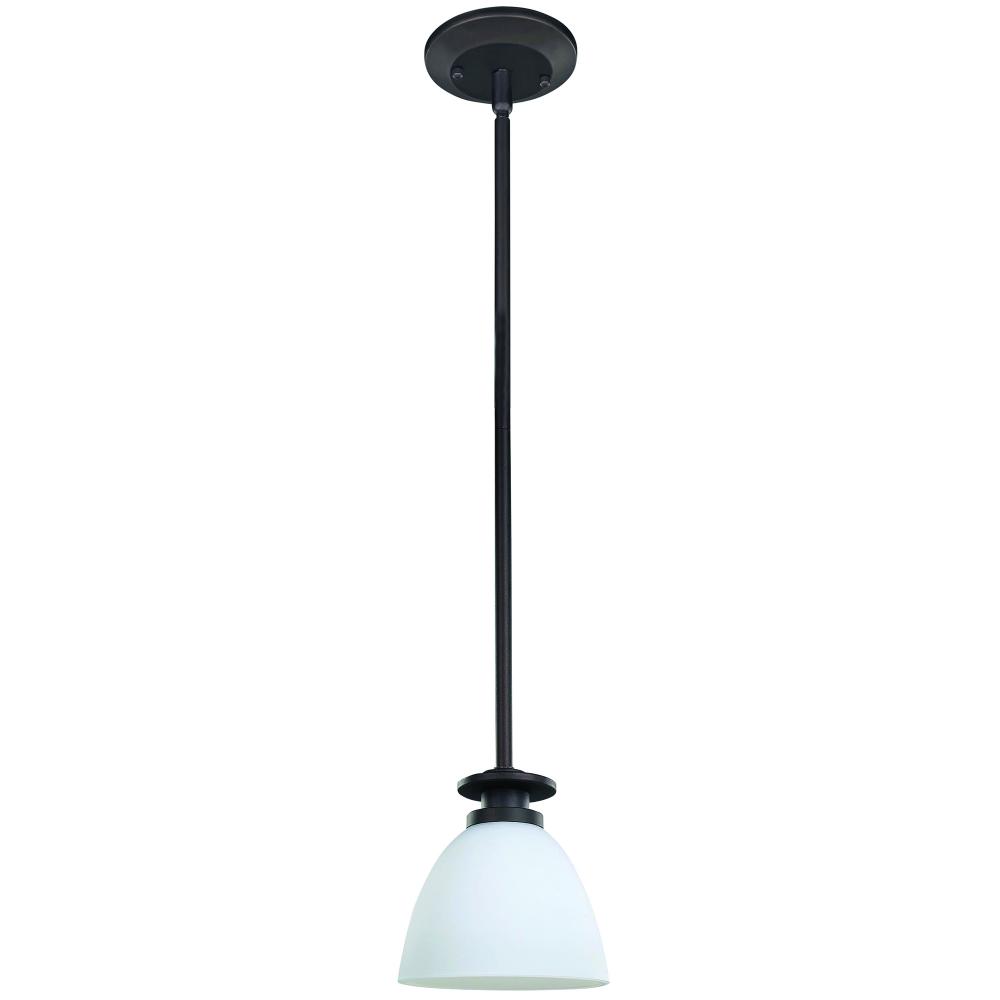 New Yorker, 1 Lt Pendant, Flat Opal Glass, 100W Type A, 5 IN W x 59 IN H