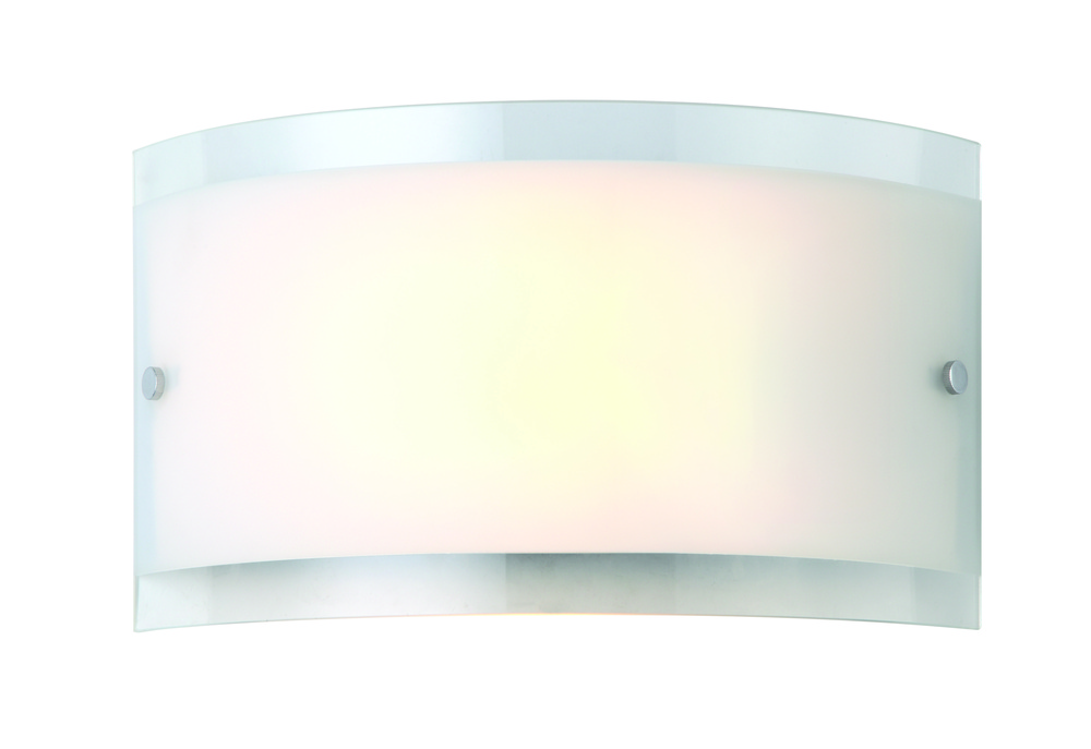 Logan, 1 Lt Wall Sconce, Flat Opal Glass with Clear Rim, 100W Type A
