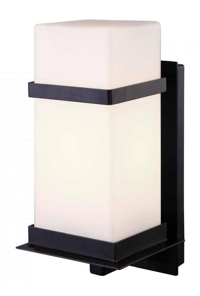 Havana, IOL220BK -EOL-, 1 Bulb Outdoor Uplight, Flat Opal Glass, 100W Type A