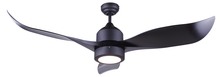 Canarm CF52ARI3BK - CFan 52", ARIA BK, 3 ABS Black Blades, Downrod Mount, 1x18W Integrated LED, 800Lumen, 30