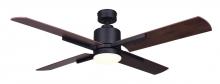 Canarm CF52LOX4BK - LOXLEY BK, Fan 52" MBK Color, 4 Plywood Blades, Rustic Maple, Flat Opal Glass, Dual, 3000K