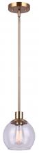 Canarm IPL560B01GD - LANDRY, IPL560B01GD, GD Color, 1 Lt Rod Pendant, Clear Glass, 100W Type A