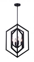 Canarm ICH1010A04BK16 - NETTO, 4 Lt 16inch Wide Rod Chandelier, 60W Type C, 16inch W x 31.25 - 73.25inch H
