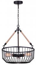 Canarm ICH1061A03BK18 - THEO, ICH1061A03BK18, MBK Color, 3 Lt 18inch Width Chandelier, Rope, 60W Type A