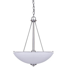 Canarm ICH256A03BPT18 - New Yorker, 3 Lt Bowl Chandelier, Flat Opal Glass, 100W Type A, 21" W x 18" H