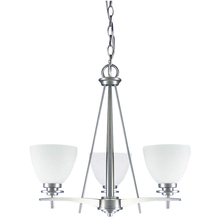 Canarm ICH256A03BPT - New Yorker, 3 Light Chandelier, Flat Opal Glass, 100W Type A, 18" W x 21" H